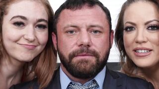 Dirty Daddys Downfall Lustful MILFs Carmen Valentina and Callie Black Get Hammered by a Hung Giant
