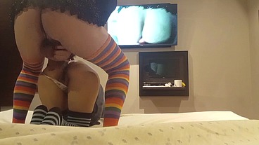 boy dressed as a woman fucks spectacular brunette and ends up inside role play