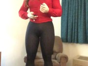 Angelina's Leggings (trans, crossdress, female mask, mask, high heels, transformation, feminization)
