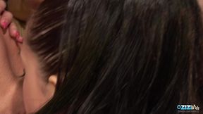 good looking lesbian babes pleasing each other with sex toys