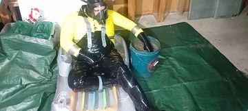 Latex Biohazard Drone Smearing Mud