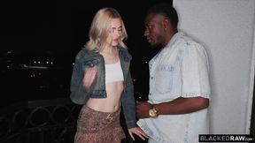 BLACKEDRAW Tight Blonde Gracey Snow's First Time Going Raw And She Loves Every Second