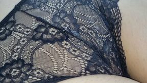 Virgin guy plays with my soaking cunt and spits on it