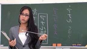 skinny japanese nymphomaniac teacher seduce to double creampie fuck at classroom