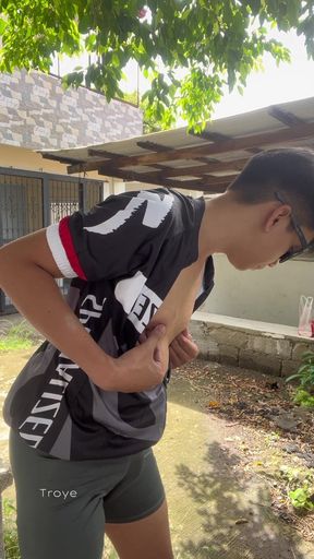 Horny Cyclist Boy Outdoor Masturbation