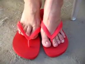 flip flops red fetish masturbation