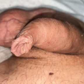 small tiny dick, juicy foreskin play, close-up