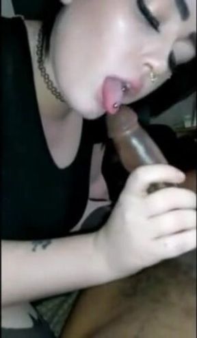 Hungry Girl Blows a Big Black Cock