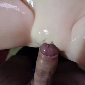 Fucking a sex doll in both holes