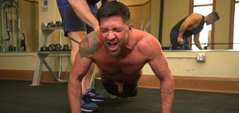 Aroused male slave likes it when his master is putting his hands to work