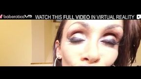 Solo mature Cynthia Vellons explores with a glass dildo in VR