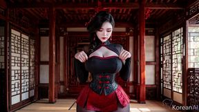horny asian girl deepthroats thick cock to the balls [ai]