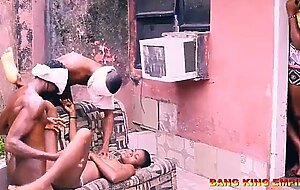 Ebony hardcore foursome sex with yoruba girlfriend in a ghetto house - bang king empire 4k porn king