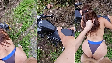 me folle a mi madrastra encima de mi motocicleta - medellin colombia