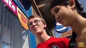 Watch this hot chick ride a hard cock for cash in public like a pro