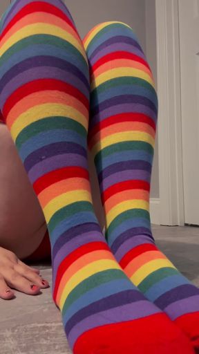 Colorful rainbow socks