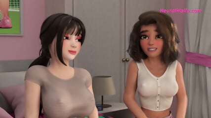 Passionate FUTA beauty shares deep emotional double-dick pleasure with her GF
