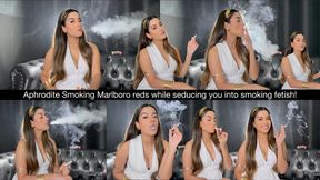 Aphrodite Smoking Marlboro reds while seducing you into smoking fetish!