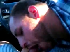 Big Cock Blowjob in a Car on a Rooftop Parking Garage