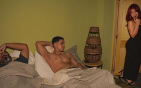 Beautiful Busty Redhead Gets Fucked Next to Her Husband