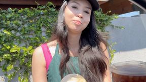 STARBUCKS 19 YEARS TEEN AMBER ANGEL TAKES ASIAN CREAMPIE