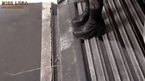 Feeding sweets in hard boots (4k)