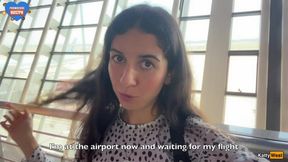 CUMWALK in Airport: Public Blowjob with Cum on Face