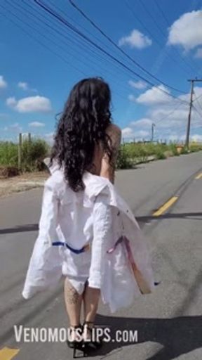 MILF public flashing and walking naked in the middle of the streets