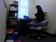 Beautiful Secretary Works From Home in Jeans