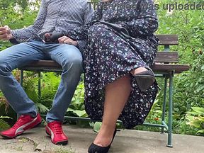 Cum for hot milf cuckold hubby right outside