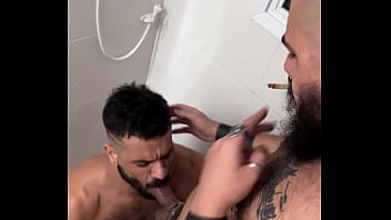 Heating up, pig style! Drinking piss, taking stoner smoke and spit