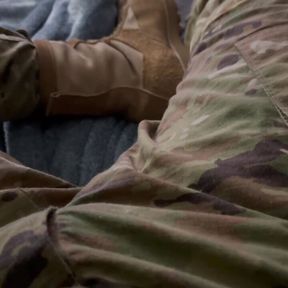 US Army soldier Jerking off in uniform and showing off his boots