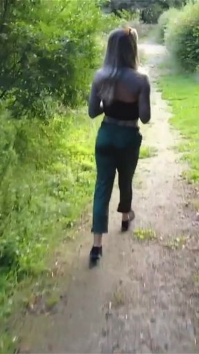 Hot Blonde Trans Girl Lily Adick Gets Fucked in the Woods by English Psycho