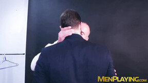 Suited Dani Robles sucks & rides the uncut meat of model D DanÂ