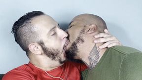 TWO MEN WITH BIG MOUTHS AND TONGUES KISSING FOR 1 HOUR NON-STOP - BY JAMAL SANGENT AND MARIO SOARES - CLIP 3