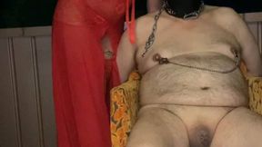 Mistress Red Devil Small Penis Outdoor punishment