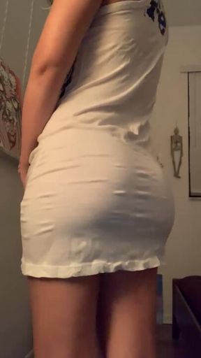 Ass in short dress