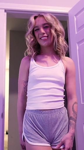 Hot College Blonde Gives Head While Gaming - Ashlyn Angel