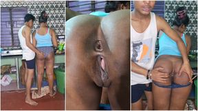 Part 1: Seeing sister-in-law alone, brother-in-law had sex in the kitchen after going out