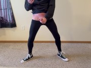 Jerking Off in Leggings & Converse CUM ON FLOOR