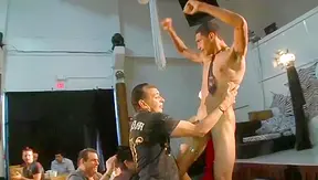 Hot Stripper's Big Dick Gets Sucked by the Crowd at a Wild Sausage Party
