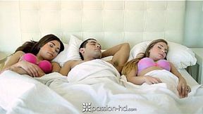 girls swap spit and steel &mdash;  dude gets ravaged