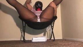 Whore gets her big lip and belly spanked under a masked freak
