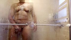 Let's watch stepdaddy take a shower,maybe next time he will open the shower