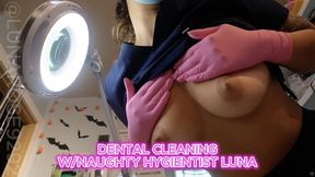 POV Hygienist Luna cleans your teeth at your 6 month check up and finds you extremely attractive, so I let you suck on my titties before you leave!