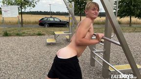 Eduardo Weeks Flexes His Muscles Outdoors for Eastboys