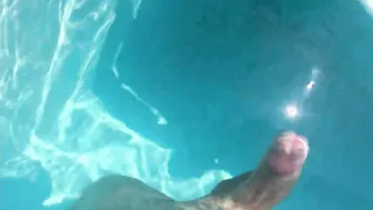 Twink Jerks Off Hands Free by the Pool
