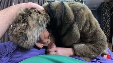 MilfyCalla- Face fuck,cum play and masturbation while wearing a fur coat and long red boots ep 211