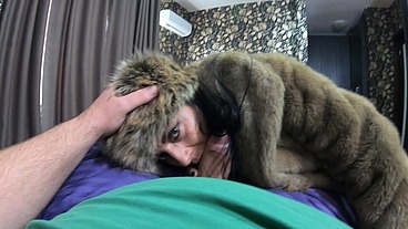 MilfyCalla- Face fuck,cum play and masturbation while wearing a fur coat and long red boots ep 211