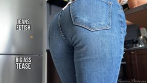 Tight Jeans and Exposed Belly in the Kitchen